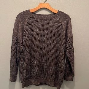 EXPRESS lightweight sweater. Brown with suttle gold sprinkled throughout.